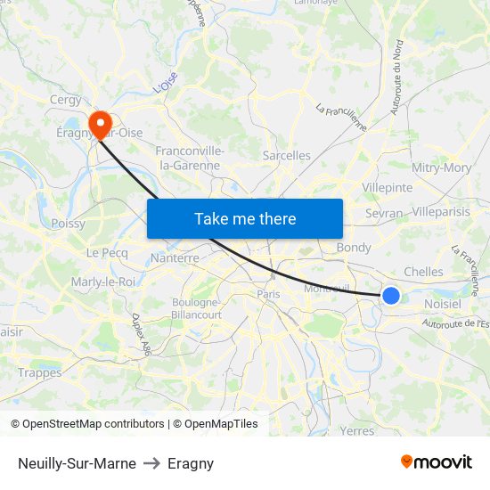 Neuilly-Sur-Marne to Eragny map