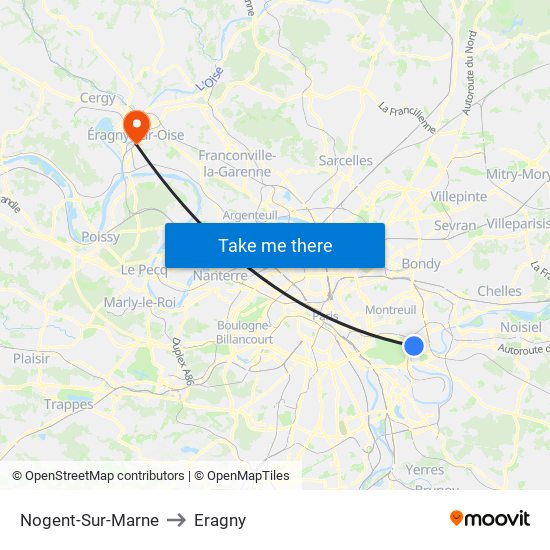 Nogent-Sur-Marne to Eragny map