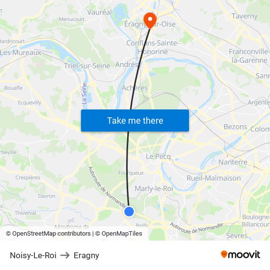 Noisy-Le-Roi to Eragny map