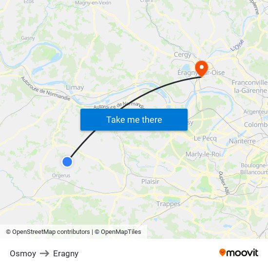 Osmoy to Eragny map