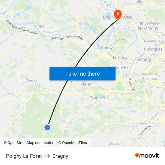 Poigny-La-Foret to Eragny map