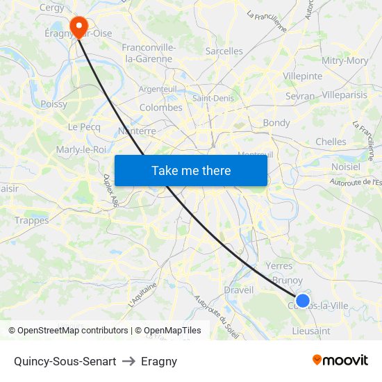 Quincy-Sous-Senart to Eragny map