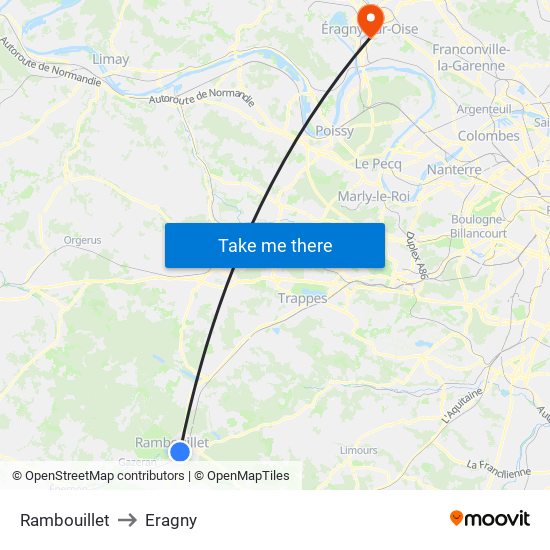 Rambouillet to Eragny map