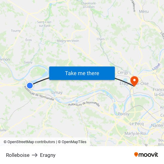 Rolleboise to Eragny map