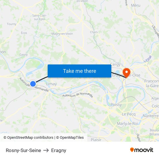 Rosny-Sur-Seine to Eragny map
