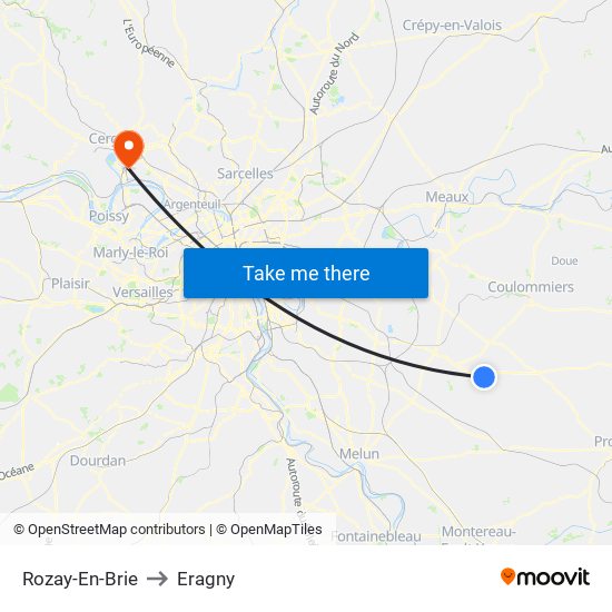 Rozay-En-Brie to Eragny map