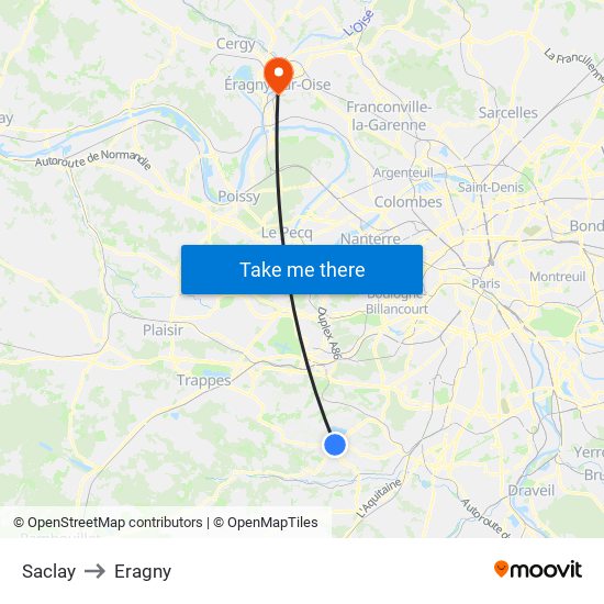 Saclay to Eragny map