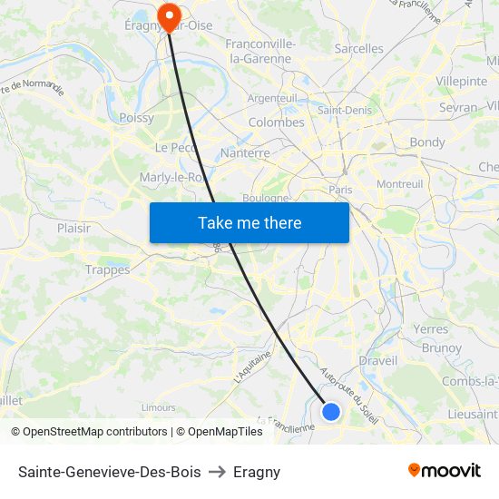 Sainte-Genevieve-Des-Bois to Eragny map