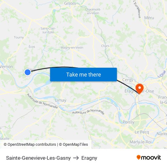 Sainte-Genevieve-Les-Gasny to Eragny map
