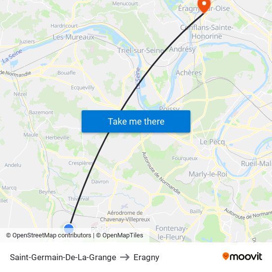 Saint-Germain-De-La-Grange to Eragny map