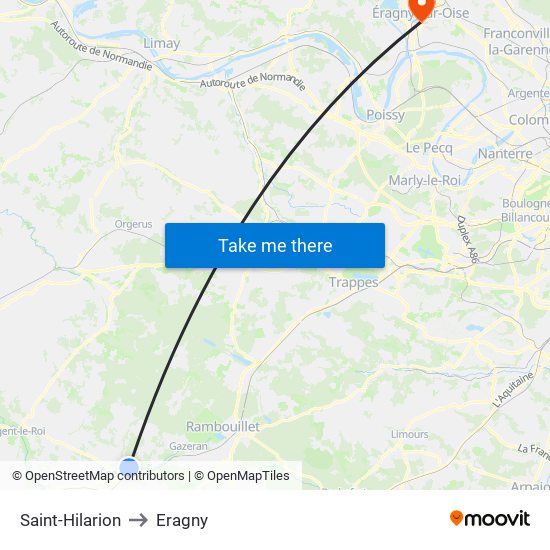 Saint-Hilarion to Eragny map