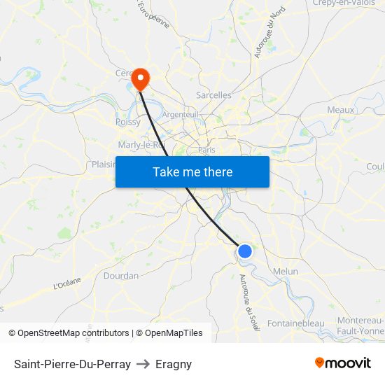 Saint-Pierre-Du-Perray to Eragny map