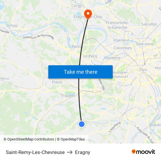 Saint-Remy-Les-Chevreuse to Eragny map