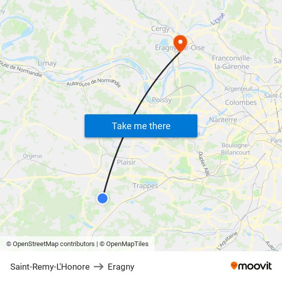 Saint-Remy-L'Honore to Eragny map