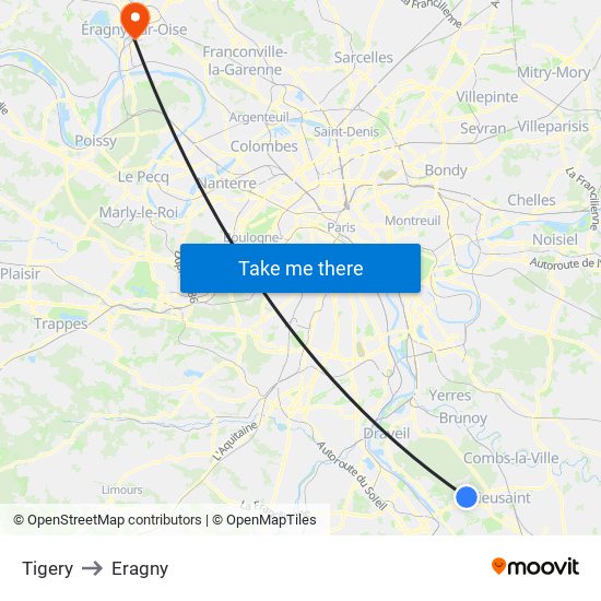 Tigery to Eragny map