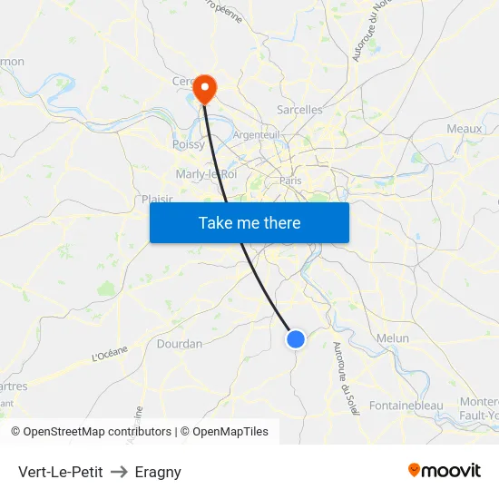 Vert-Le-Petit to Eragny map
