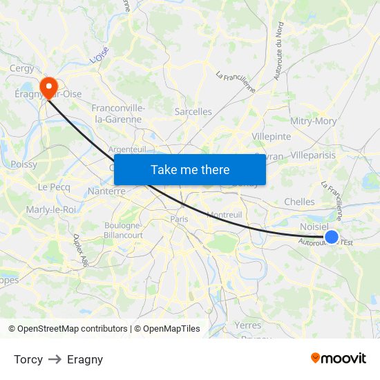 Torcy to Eragny map