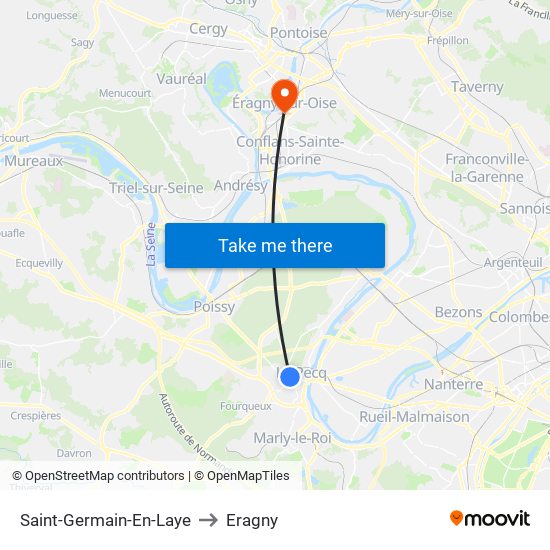 Saint-Germain-En-Laye to Eragny map