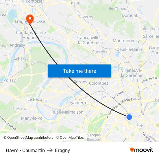 Havre - Caumartin to Eragny map