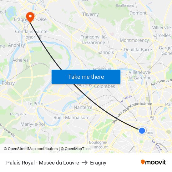 Palais Royal - Musée du Louvre to Eragny map