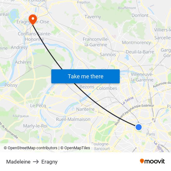 Madeleine to Eragny map