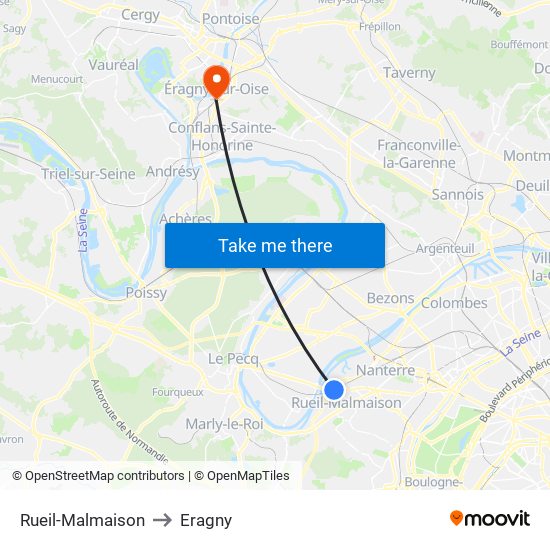 Rueil-Malmaison to Eragny map