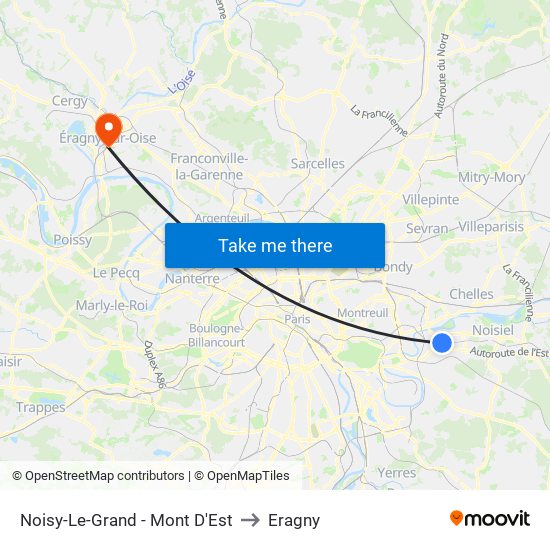 Noisy-Le-Grand - Mont D'Est to Eragny map