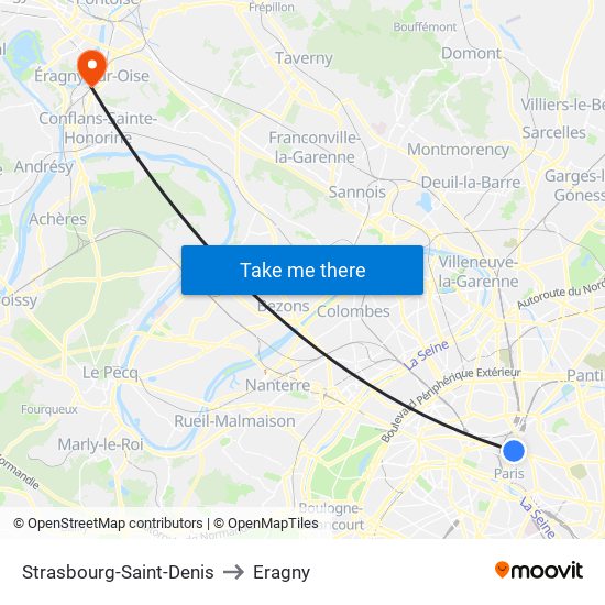 Strasbourg-Saint-Denis to Eragny map