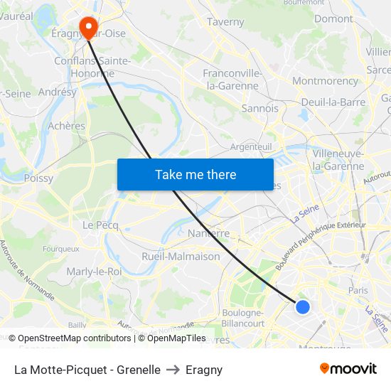 La Motte-Picquet - Grenelle to Eragny map