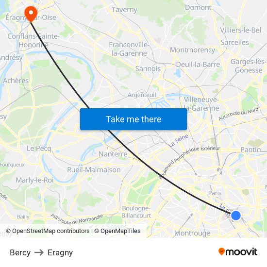 Bercy to Eragny map