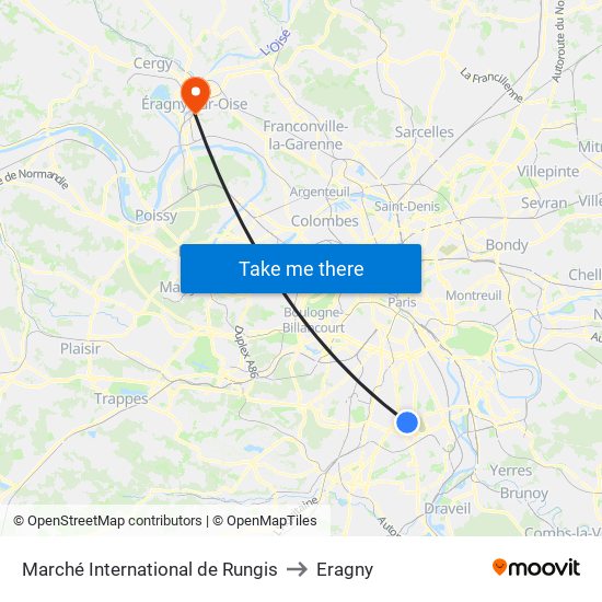 Marché International de Rungis to Eragny map