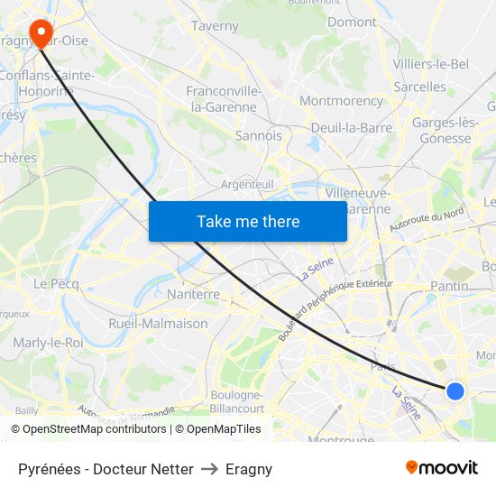 Pyrénées - Docteur Netter to Eragny map