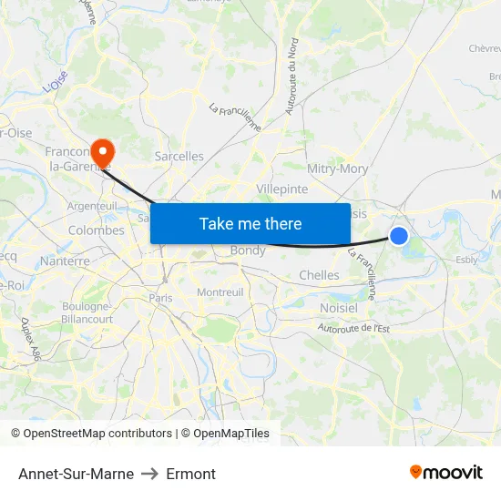 Annet-Sur-Marne to Ermont map