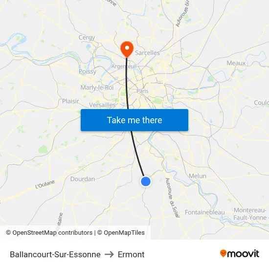 Ballancourt-Sur-Essonne to Ermont map