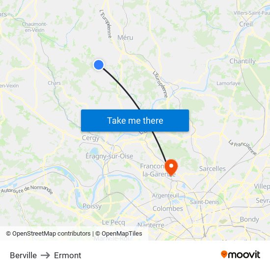 Berville to Ermont map