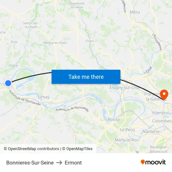 Bonnieres-Sur-Seine to Ermont map