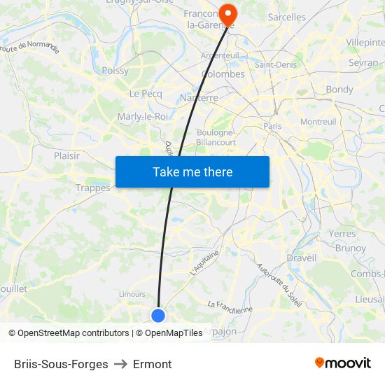 Briis-Sous-Forges to Ermont map