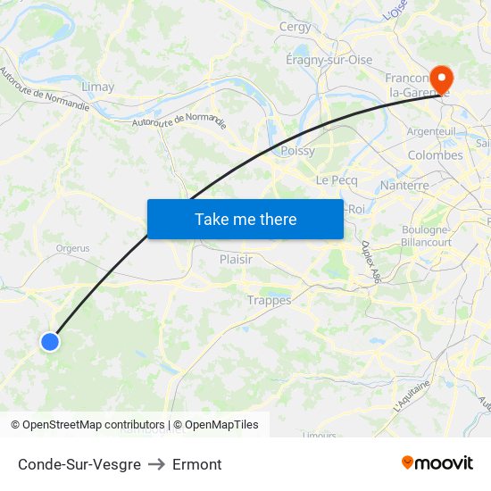 Conde-Sur-Vesgre to Ermont map