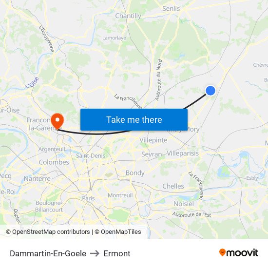 Dammartin-En-Goele to Ermont map