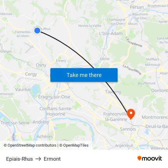 Epiais-Rhus to Ermont map