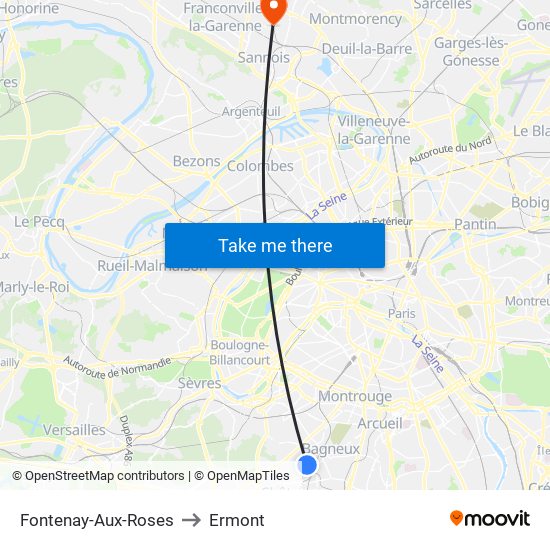 Fontenay-Aux-Roses to Ermont map