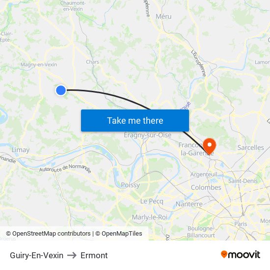 Guiry-En-Vexin to Ermont map