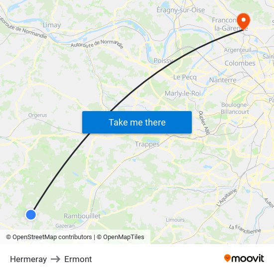 Hermeray to Ermont map