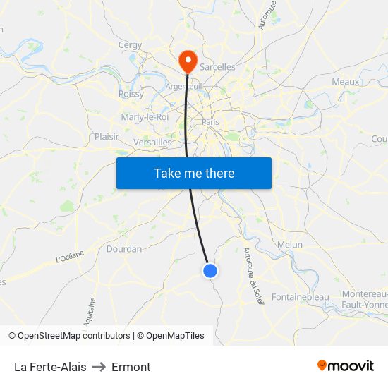 La Ferte-Alais to Ermont map