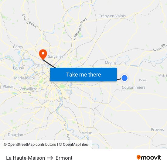 La Haute-Maison to Ermont map