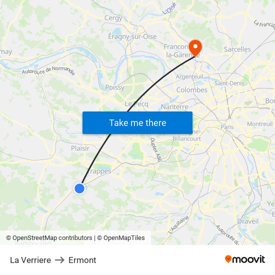 La Verriere to Ermont map