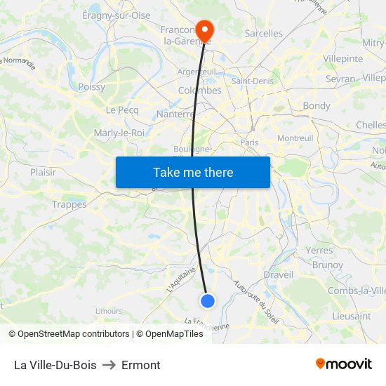 La Ville-Du-Bois to Ermont map