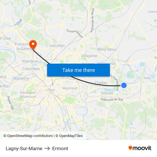 Lagny-Sur-Marne to Ermont map