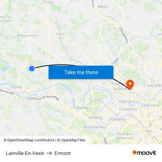 Lainville-En-Vexin to Ermont map