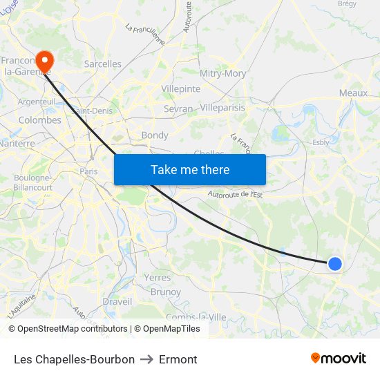 Les Chapelles-Bourbon to Ermont map